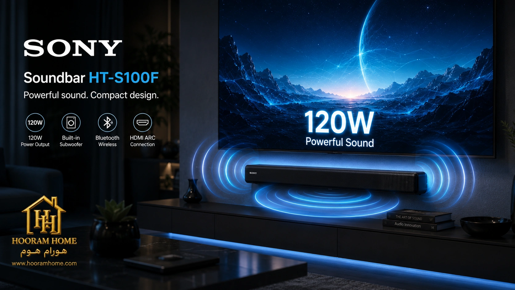 ساندبار «Sony» سونی ۱۲۰وات مدل:HT-S100F
