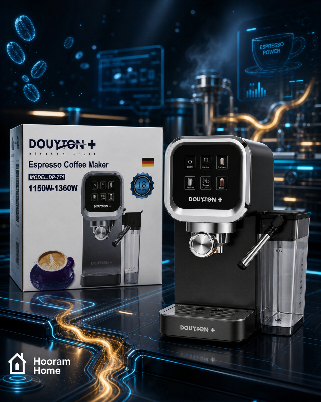 6f2845c1-5b2b-424b-a2b1-4a0bfaab7590 اسپرسوساز دایتون پلاس+DOUYTON مدل:DP-771