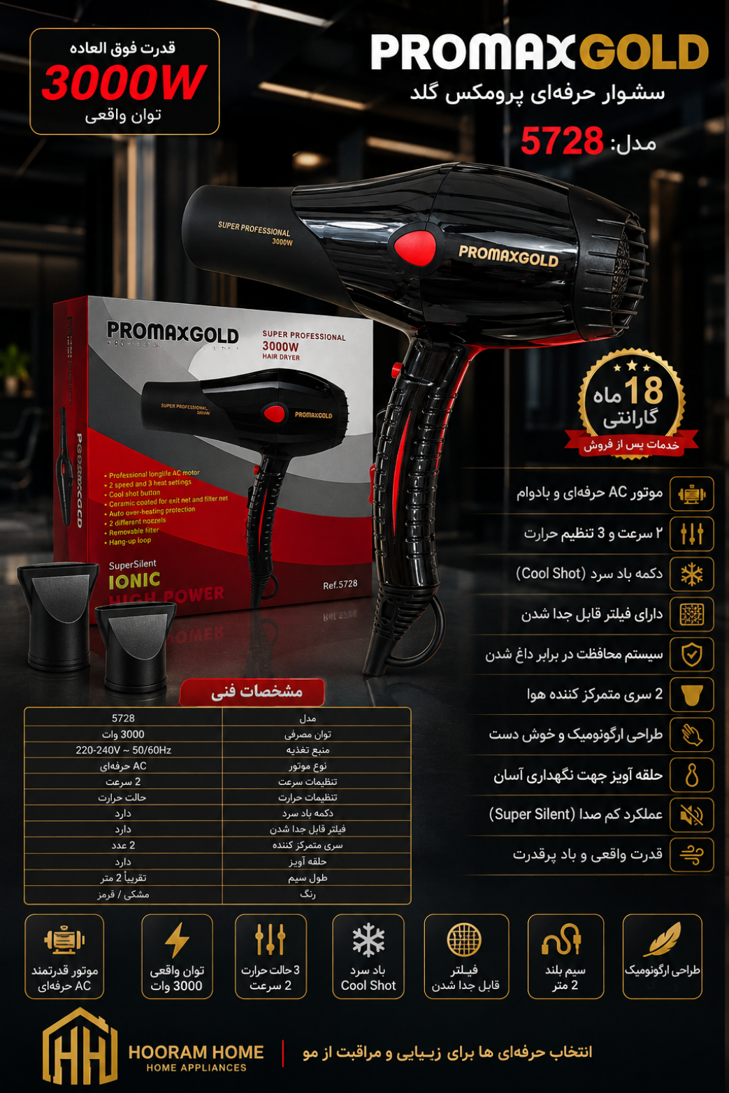 InCollage_20260809_121225020 سشوار PromaxGold پرومکس گلد «مدل:۵۷۲۸»