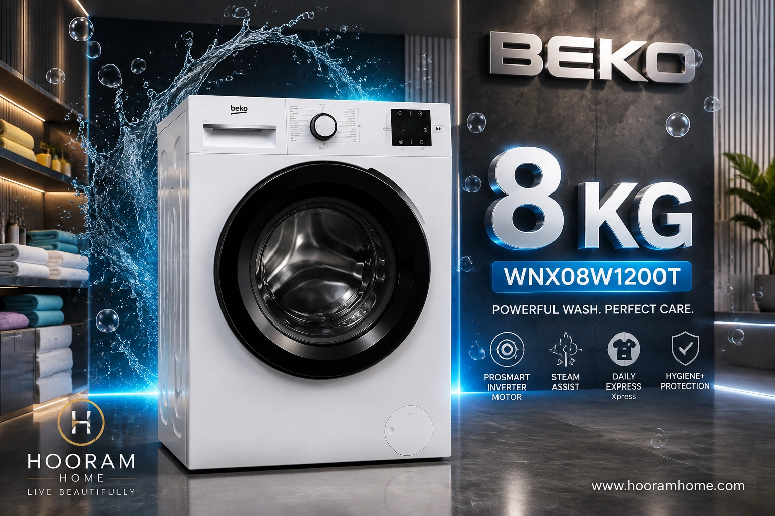 لباسشویی ۸کیلویی Beko مدل:WNX08W1200T