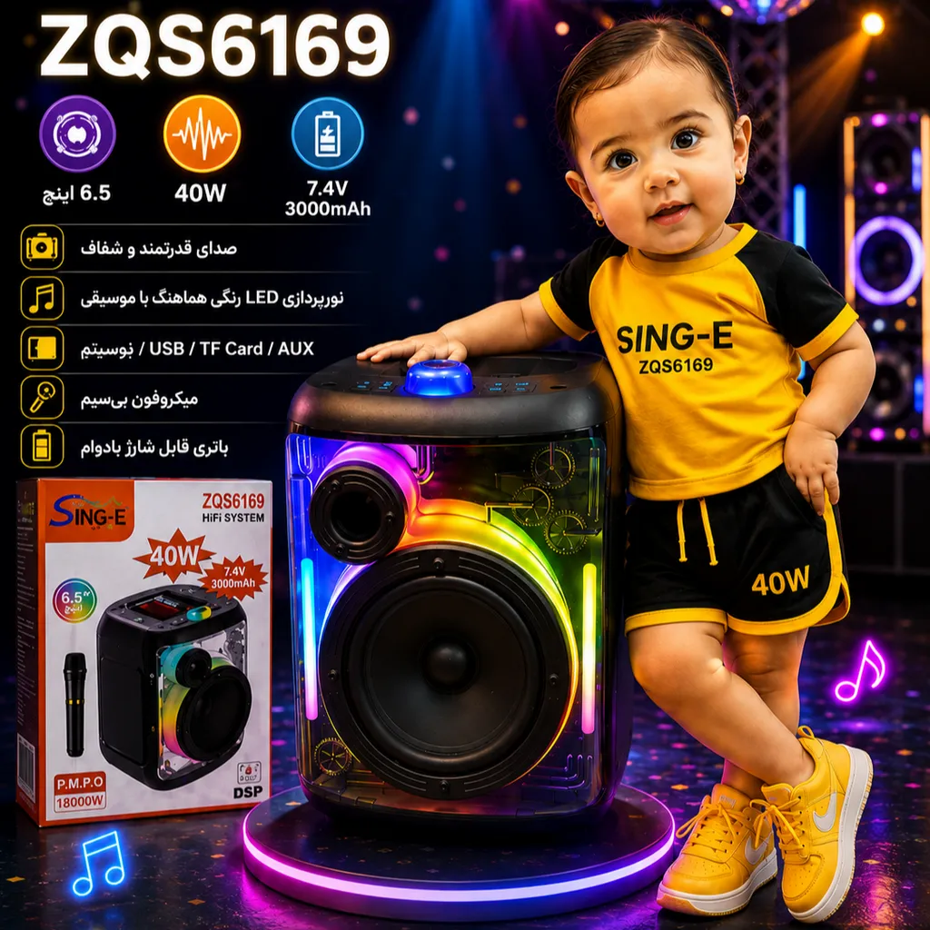 اسپیکر قابل حمل «Sing-e مدل:ZQS6169»