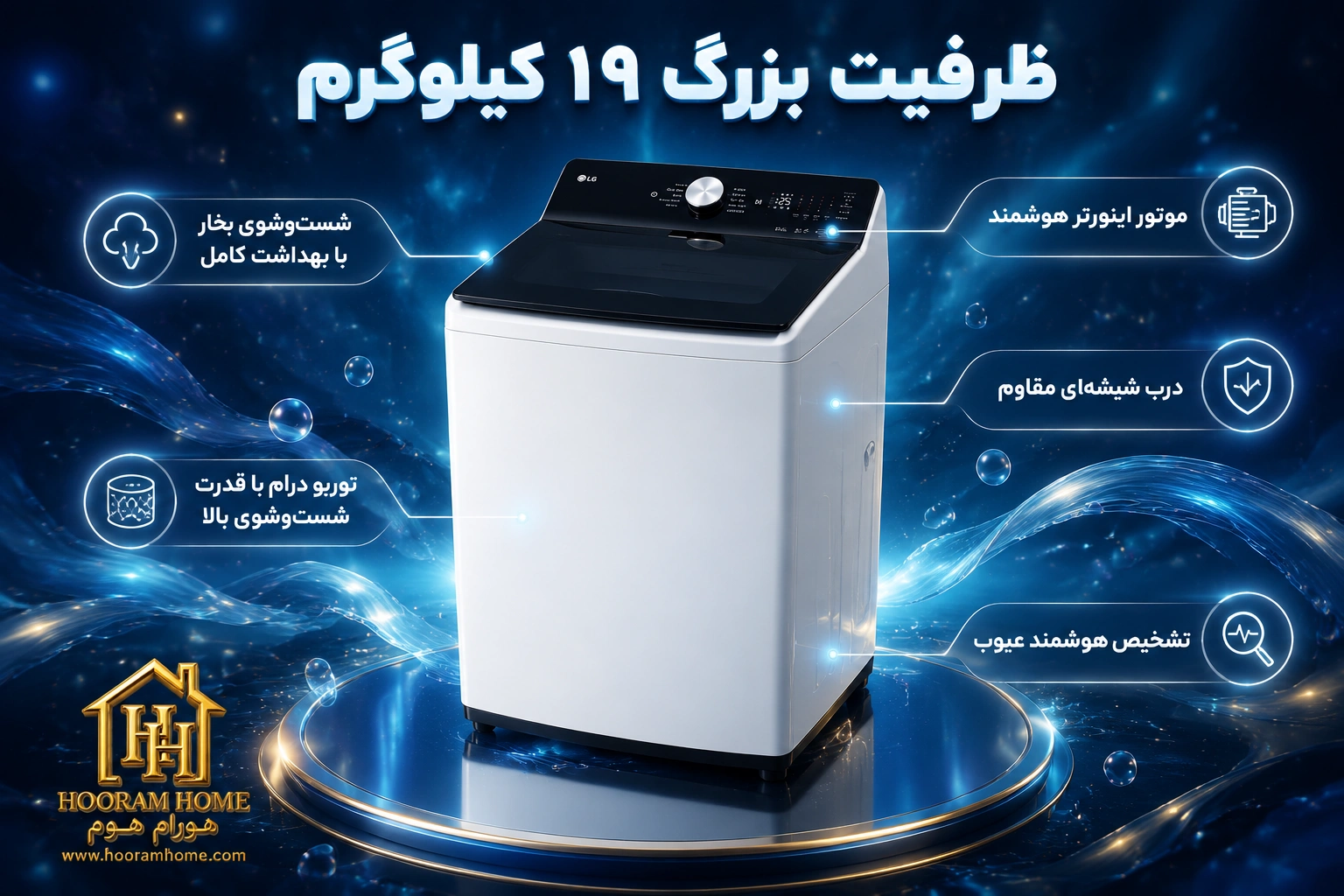 لباسشویی و پتوشور «ال‌جی» مدل:T19X2EHHT7